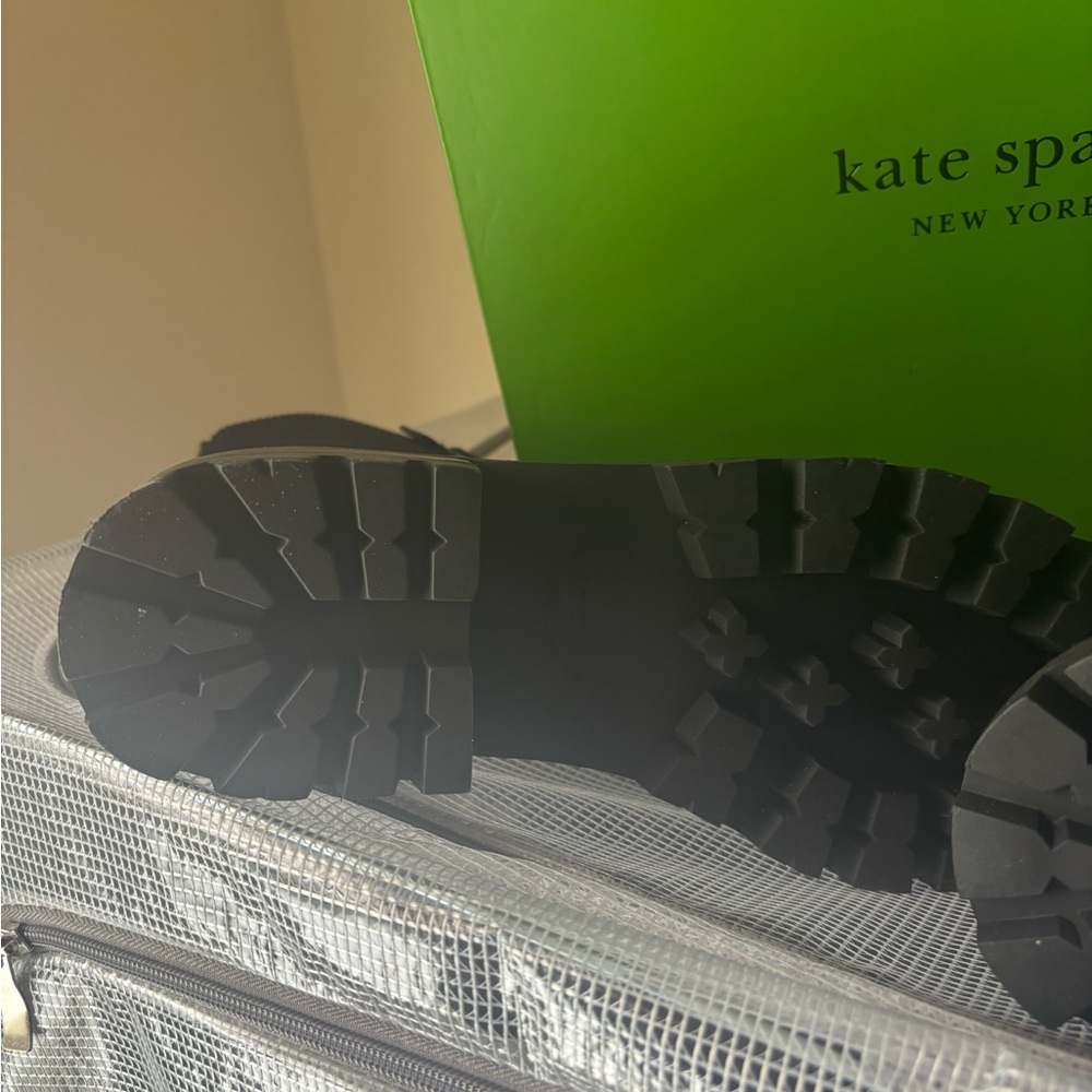 NWT Kate Spade Ribbed Black Lace-Up Boots. - Picture 4 of 6